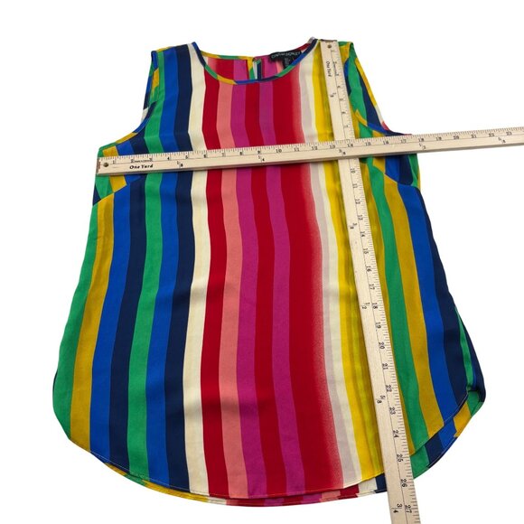 Cynthia Rowley Womens Sleeveless Rainbow Striped Top S Polyester - Picture 2 of 6